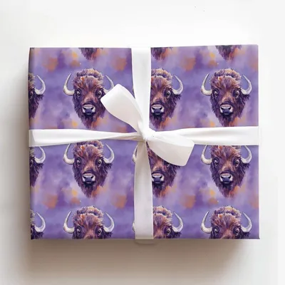 Buffalo Purple - Gift Wrap for Christmas, Holidays Wrapping Paper, Christmas Wrapping Paper