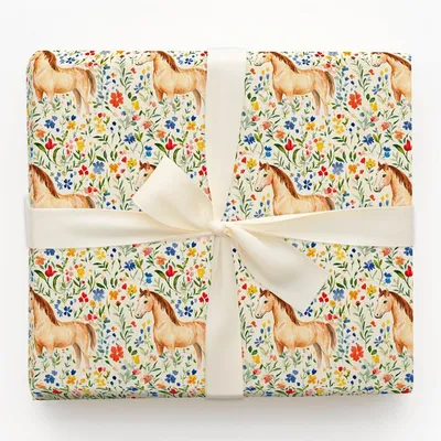 Garden Day with the Tennessee Walking Horse - Gift Wrap for Christmas, Holidays Wrapping Paper, Christmas Wrapping Paper