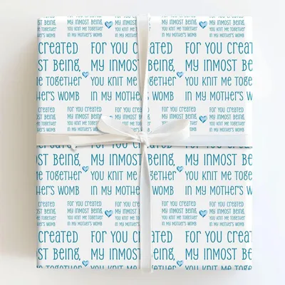 Together in Blue - Gift Wrap for Christmas, Holidays Wrapping Paper, Christmas Wrapping Paper