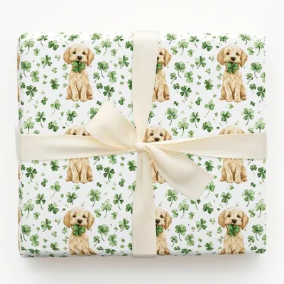 Lucky Goldendoodle - Gift Wrap for Christmas, Holidays Wrapping Paper, Christmas Wrapping Paper