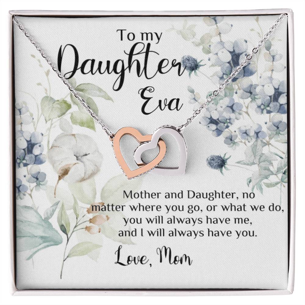 To My Daughter Interlocking Hearts Necklace