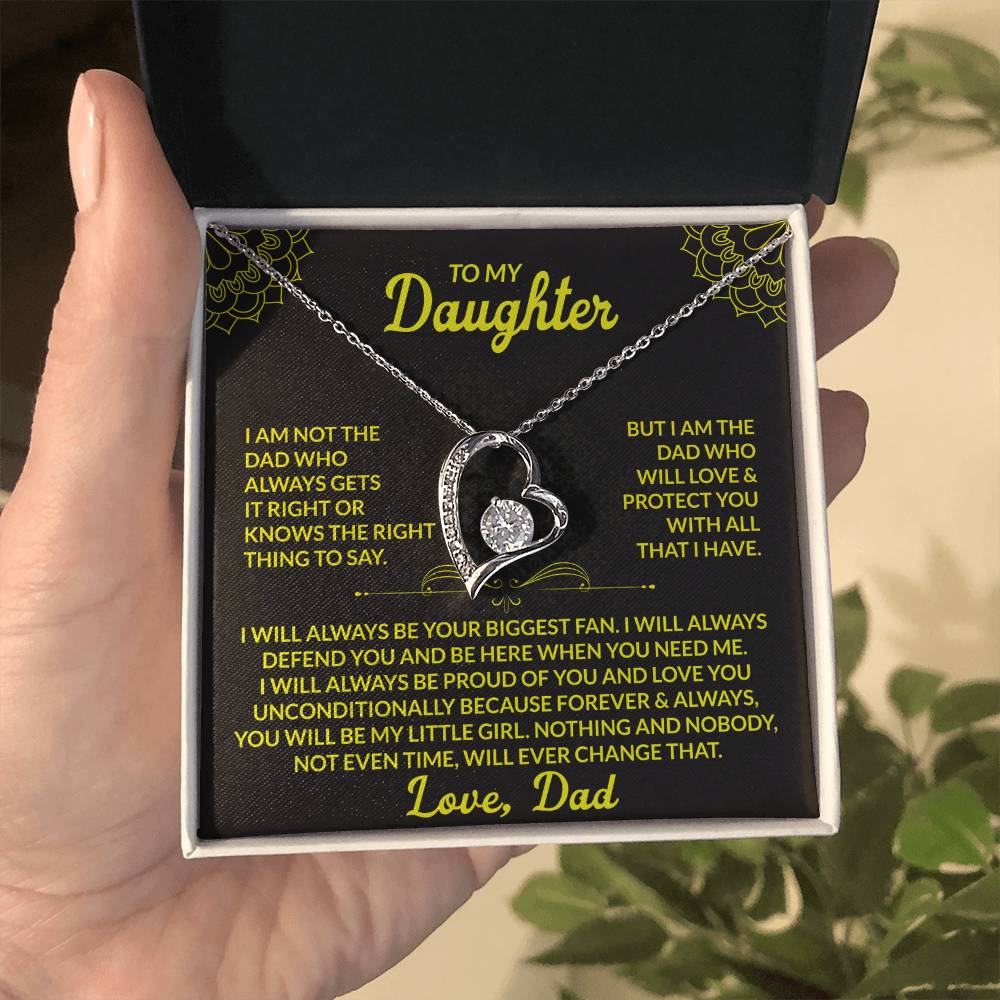 To My Daughter - I Will Protect You With All I Have - Forever Love Necklace