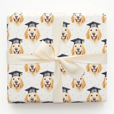 Golden Retriever Graduate - Gift Wrap for Christmas, Holidays Wrapping Paper, Christmas Wrapping Paper