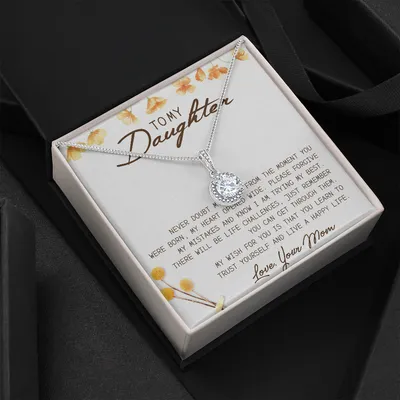 To My Daughter Forever Love Necklace Love Your Mom - Gift For Daughter From Mom - Daughter Mother Necklace - Daughter Gift From Mom - Daughter's Birthday Gift -  Mother To Daughter Birthday Gift, Gifts To Daughter From Mom