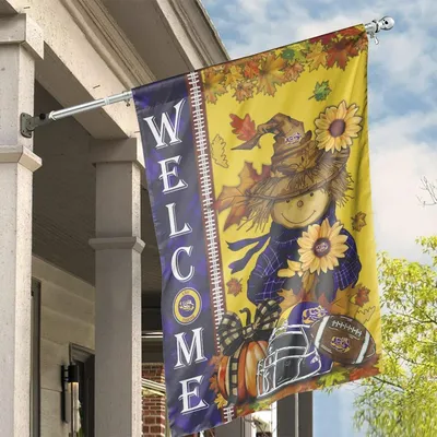 Lsu Tigers Festive Fall Welcome Garden Flag, Gift For Football Lover, Home Decoration Vertical House Flag