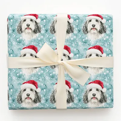 Sheepdog Sleigh Ride - Gift Wrap for Christmas, Holidays Wrapping Paper, Christmas Wrapping Paper