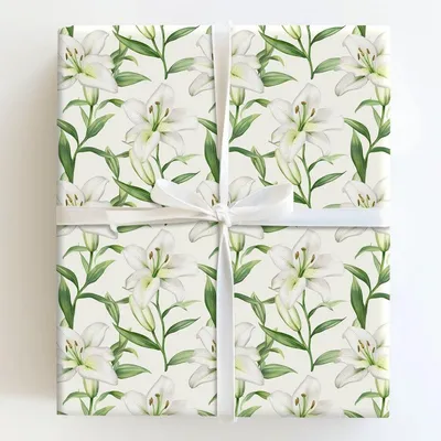 Whispers of the Lily - Gift Wrap for Christmas, Holidays Wrapping Paper, Christmas Wrapping Paper