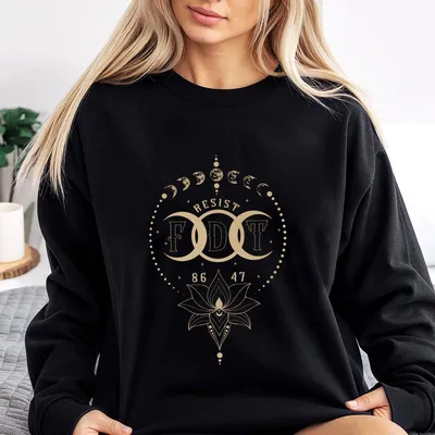 Subtle Anti Fascist Fdt Celestial Moon Political Sweatshirt, Anti Trump Sweatshirt, Pro Choice Feminist Democrat Activist Sweatshirt, Gift For Her