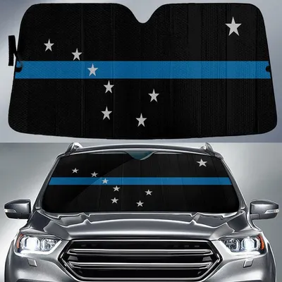 Alaska Sub Flag Thin Baby Blue Line Printed Car Sun Shades Cover Auto Windshield PrintSyde