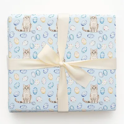 Easter Eggs with the British Shorthair - Gift Wrap for Christmas, Holidays Wrapping Paper, Christmas Wrapping Paper