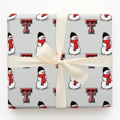 Texas Tech Snowman - Gift Wrap for Christmas, Holidays Wrapping Paper, Christmas Wrapping Paper