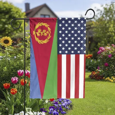 Eritrea Usa Friendship Garden Flag ,Cultural Heritage Yard Decor Vertical Garden Flag