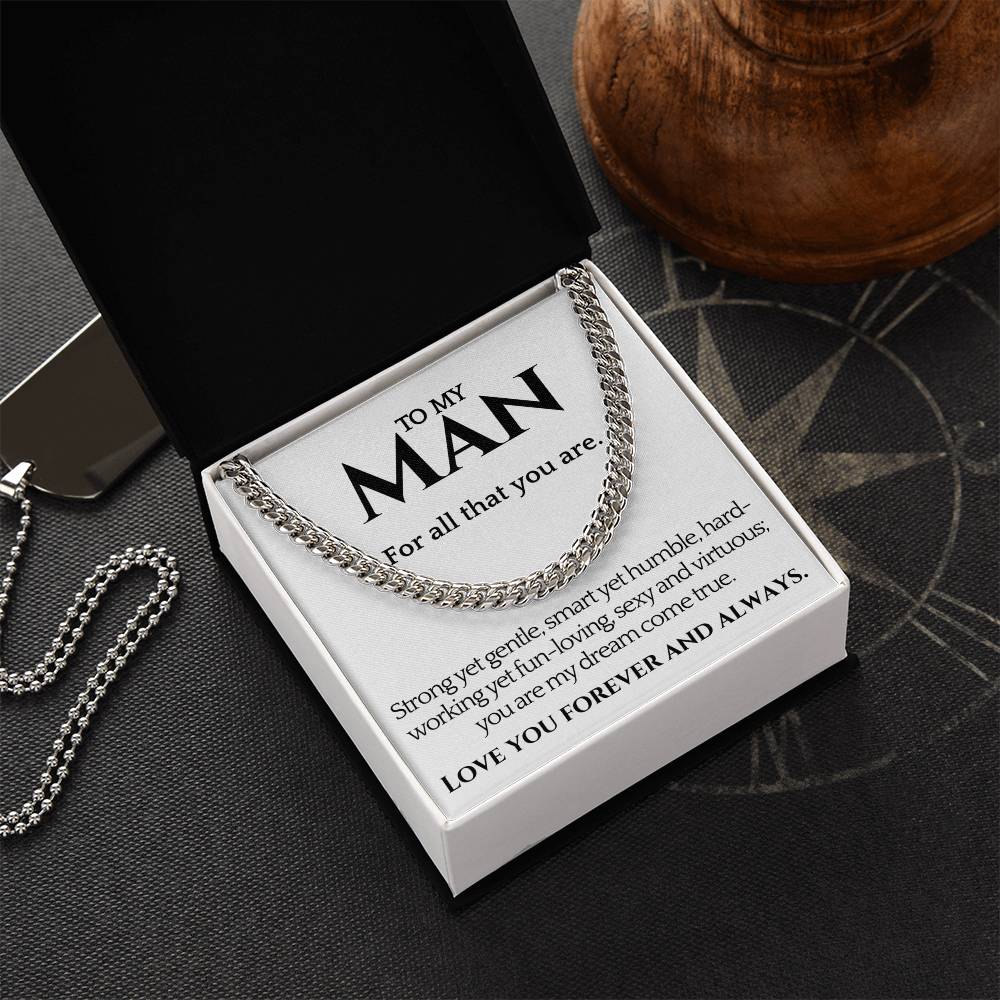Cuban Chain Link Necklace Gift For Husband Or Fiance Cuban Link Chain