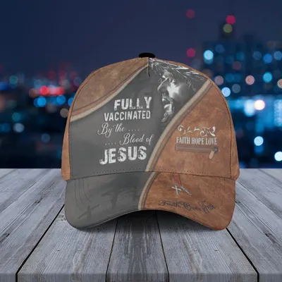 Baseball Cap Fully Vaccinated By The Blood Of Jesus With Faith Over Fear Religious Mask Design Baseball Cap