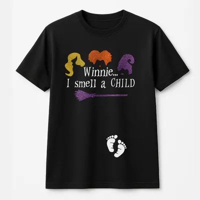 Winnie I Smell A Child Halloween Pregnancy T-Shirt T-Shirt T-Shirt Aeur Funny Hocus Pocus Inspired Maternity T-Shirt Wit
