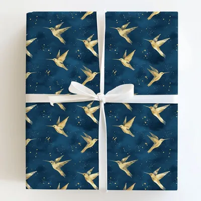 Humming Blue - Gift Wrap for Christmas, Holidays Wrapping Paper, Christmas Wrapping Paper