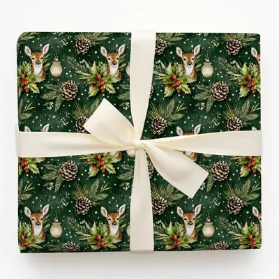 Woodland Wishes - Gift Wrap for Christmas, Holidays Wrapping Paper, Christmas Wrapping Paper