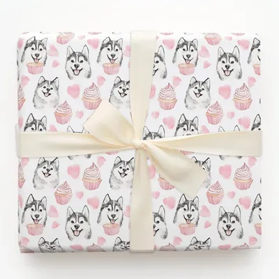 Cupcake Canine - Gift Wrap for Christmas, Holidays Wrapping Paper, Christmas Wrapping Paper