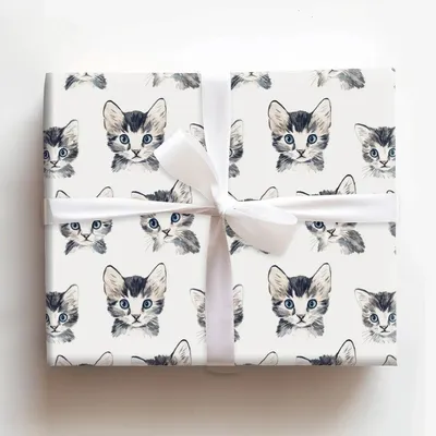 Tabby Cat - Gift Wrap for Christmas, Holidays Wrapping Paper, Christmas Wrapping Paper
