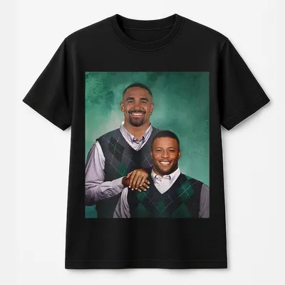 Philadelphia Football Jalen Hurts Saquon Barkley Step Brothers Poster Funny T-Shirt Super Bowl Lix