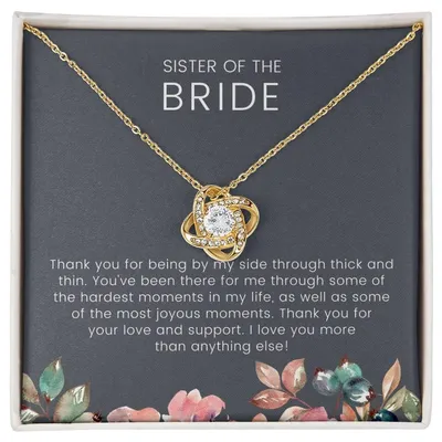 Sister of the Bride Thick and Thin Love Knot Necklace