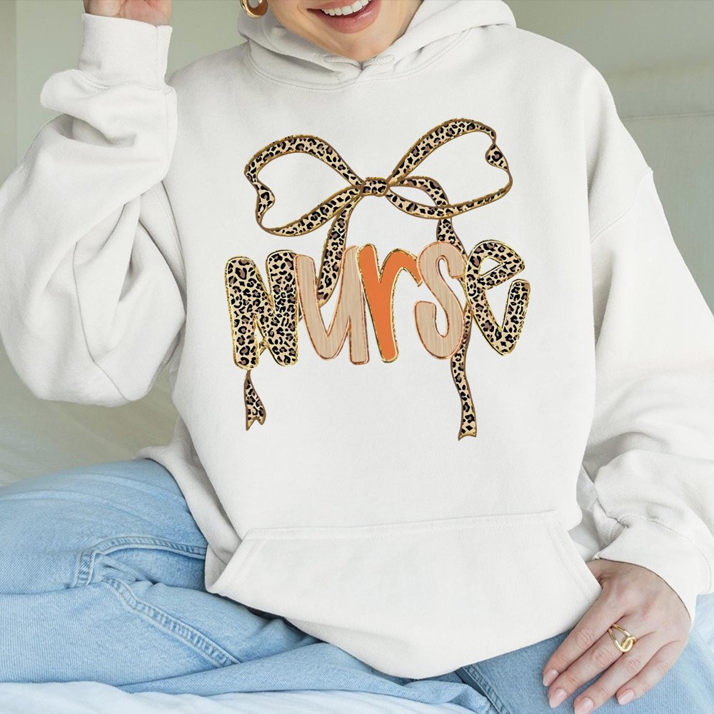 Preppy Leopard Fall Nurse Hoodie Fall Nurse Lace Hoodie Ditsy Floral Fall Hoodie Autumn Hoodie