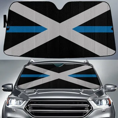 Alabama Flag Thin Baby Blue Line Printed Car Sun Shades Cover Auto Windshield PrintSyde