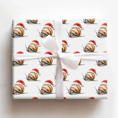 Snail Holiday - Gift Wrap for Christmas, Holidays Wrapping Paper, Christmas Wrapping Paper