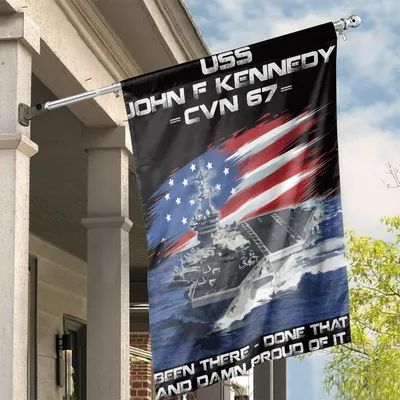 Uss John F. Kennedy Cvn-67 Navy Pride House Flag Vertical House Flag