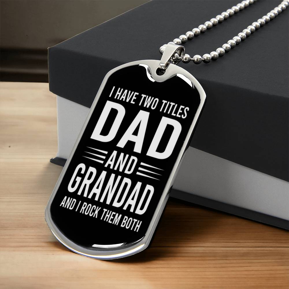 Dad And Granddad Dog Tag Necklace - Army Tag Necklace, Dog Tag