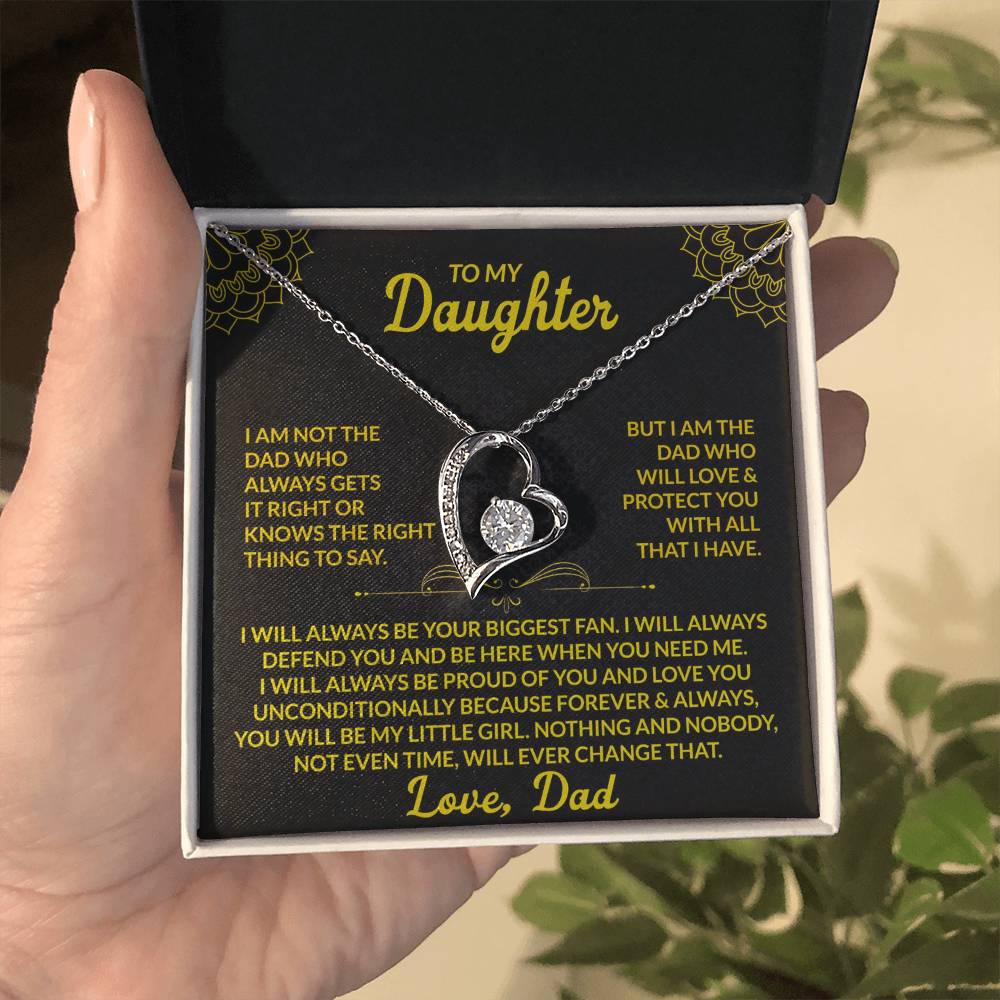 To My Daughter - I Will Protect You With All I Have - Forever Love Necklace
