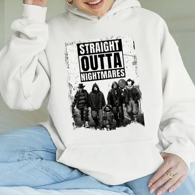 Straight Outta Nightmares Halloween Horror Hoodie Horror Movie Character Hoodie Scary Movie Hoodie Halloween Hoodie Spooky S