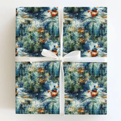 Painted Paddle - Gift Wrap for Christmas, Holidays Wrapping Paper, Christmas Wrapping Paper