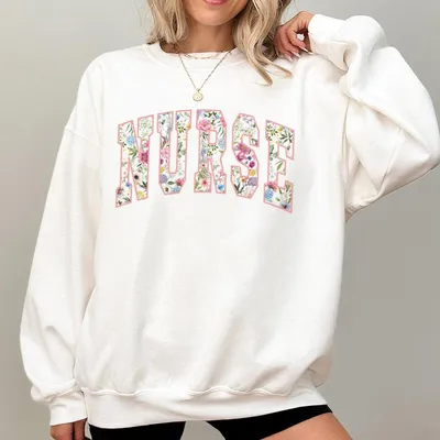 Floral Nurse Sweatshirt Registered Nurse Sweatshirt Nurse Gifts Nursing Sweatshirt Nurse Appreciation Sweatshirt Gift For Women