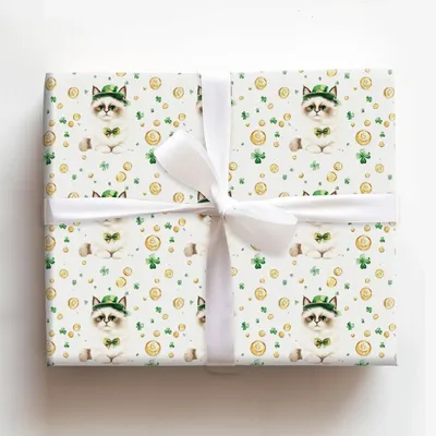 Golden with the Ragdoll - Gift Wrap for Christmas, Holidays Wrapping Paper, Christmas Wrapping Paper