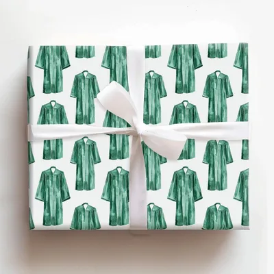 Top of the Class in Green - Gift Wrap for Christmas, Holidays Wrapping Paper, Christmas Wrapping Paper