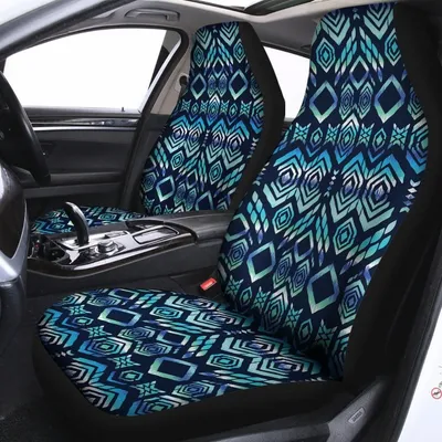 Blue Native Aztec Tribal Pattern Print Universal Fit Car Seat Covers