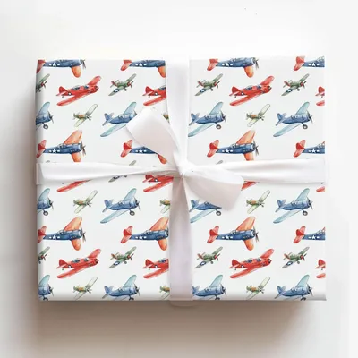 Airborne Adventures - Gift Wrap for Christmas, Holidays Wrapping Paper, Christmas Wrapping Paper