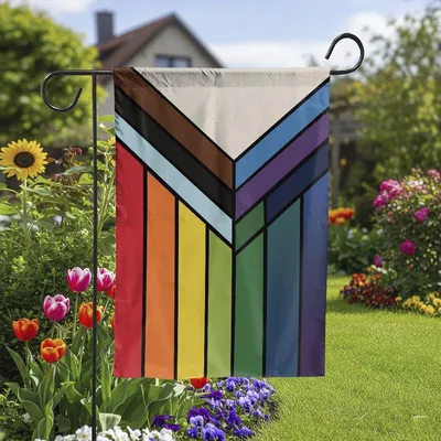 Vertical Garden - All Pride 2025 Lgbtq+ Design Art Garden Flag Outdoor Banner Sign Progress Gay Pride Trans Inclusive Dei Rainbow Gift Vertical Garden Flag