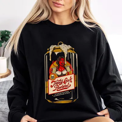 Treaty Oak Revival Sweatshirt Vintage Western Beer Can Design Country Music Concert Merchandise Menswear Tops Casual