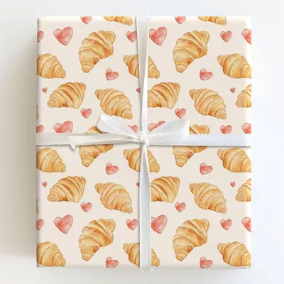 Croissant Crush - Gift Wrap for Christmas, Holidays Wrapping Paper, Christmas Wrapping Paper