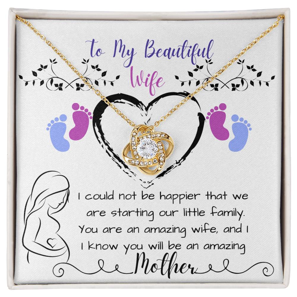 To My Beautiful Wife - Love Knot Necklace