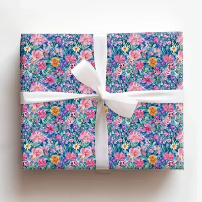 Full Bloom Ahead - Gift Wrap for Christmas, Holidays Wrapping Paper, Christmas Wrapping Paper
