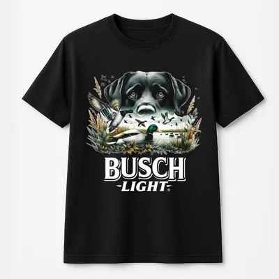 Busch Light Dogs Hunting Ducks Outdoors Unisex T-Shirt, Hunting Season T-Shirt, Black Labrador Dog T-Shirt, Hunting And Fishing T-Shirt