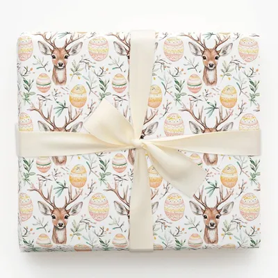 Deerly Easter Eggs - Gift Wrap for Christmas, Holidays Wrapping Paper, Christmas Wrapping Paper