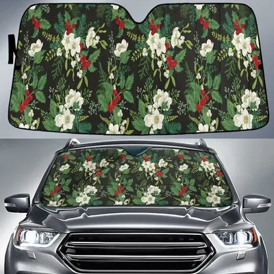 White And Red Garden Cosmos Flower Car Sun Shades Cover Auto Windshield PrintSyde