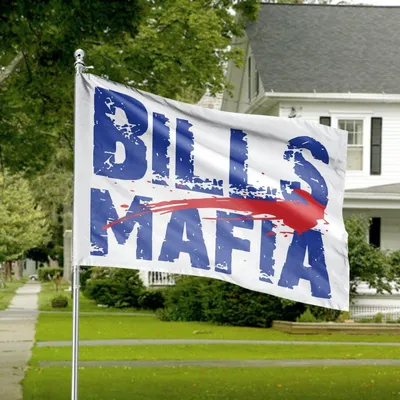 Bills Mafia House Flag, Bold Blue And Red Design, Game Day Outdoor Decor, Perfect Gift For Football Fans Horizontal House Flag