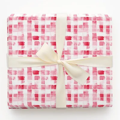 Rosy Grid - Gift Wrap for Christmas, Holidays Wrapping Paper, Christmas Wrapping Paper