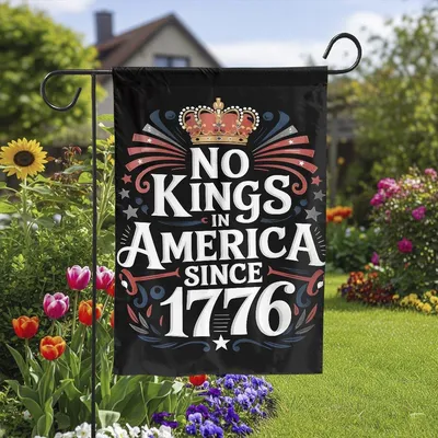 No Kings In America Anti Trump Flag, Anti Fascism Republican Flag Double-Sided, House Flag Decoration Vertical Garden Flag
