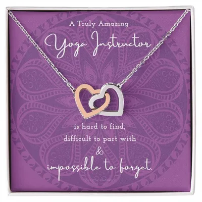 Gift For Yoga Instructor Yoga Instructor Appreciation Gift A Truly Amazing Yoga Instructor Gift Interlocking Hearts Necklace